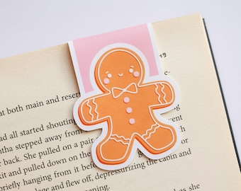 Gingerbread Man Magnetic Bookmark - Winter - Book Accessories – Colourful – Page Clip - Reading Gift - Book Lover - Holidays - Christmas