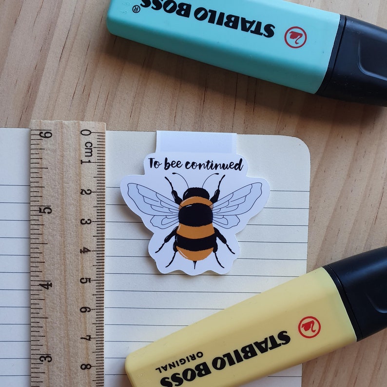 Bee Magnetic Bookmark Book Accessories Page Saver Colourful Page Clip Bumble Bee To Bee Continued Reading Gifts Book Lover image 6