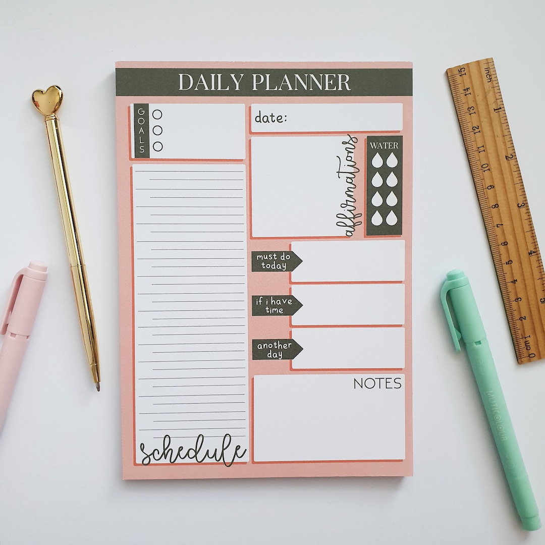A5 Daily Planner Schedule Aesthetic Notepad Lifestyle Etsy 日本