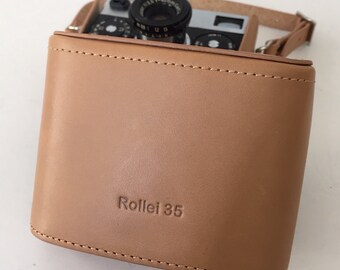 Leather Rollei 35 Tan with Tan Stitching Half Case BRAND NEW