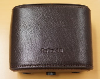 Dark Brown Hard Leather Camera Case for Rollei 35 Series