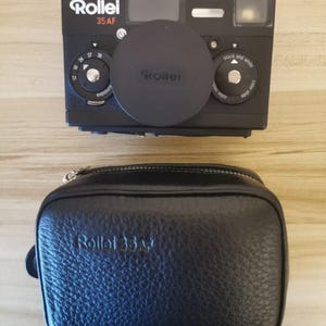 NIEUW! Rollei 35AF zwarte zachte leren tas met etui Gratis verzending!