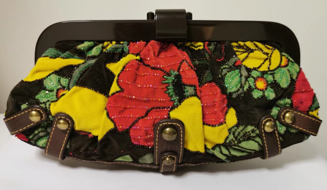 Isabella Fiore Floral Applique Clutch Bag Pre-production Sample