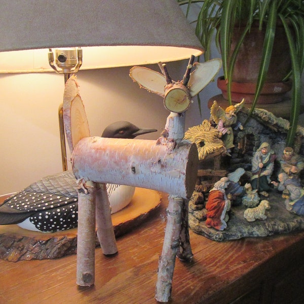Rustic Birch Reindeer - Handmade - Environmentally Friendly - Made in the USA