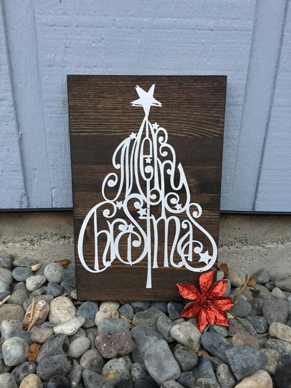 Christmas sign Merry Christmas sign Christmas Tree sign | Etsy