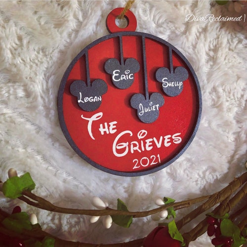 Disney Christmas Ornament Personalized Christmas Ornament Etsy