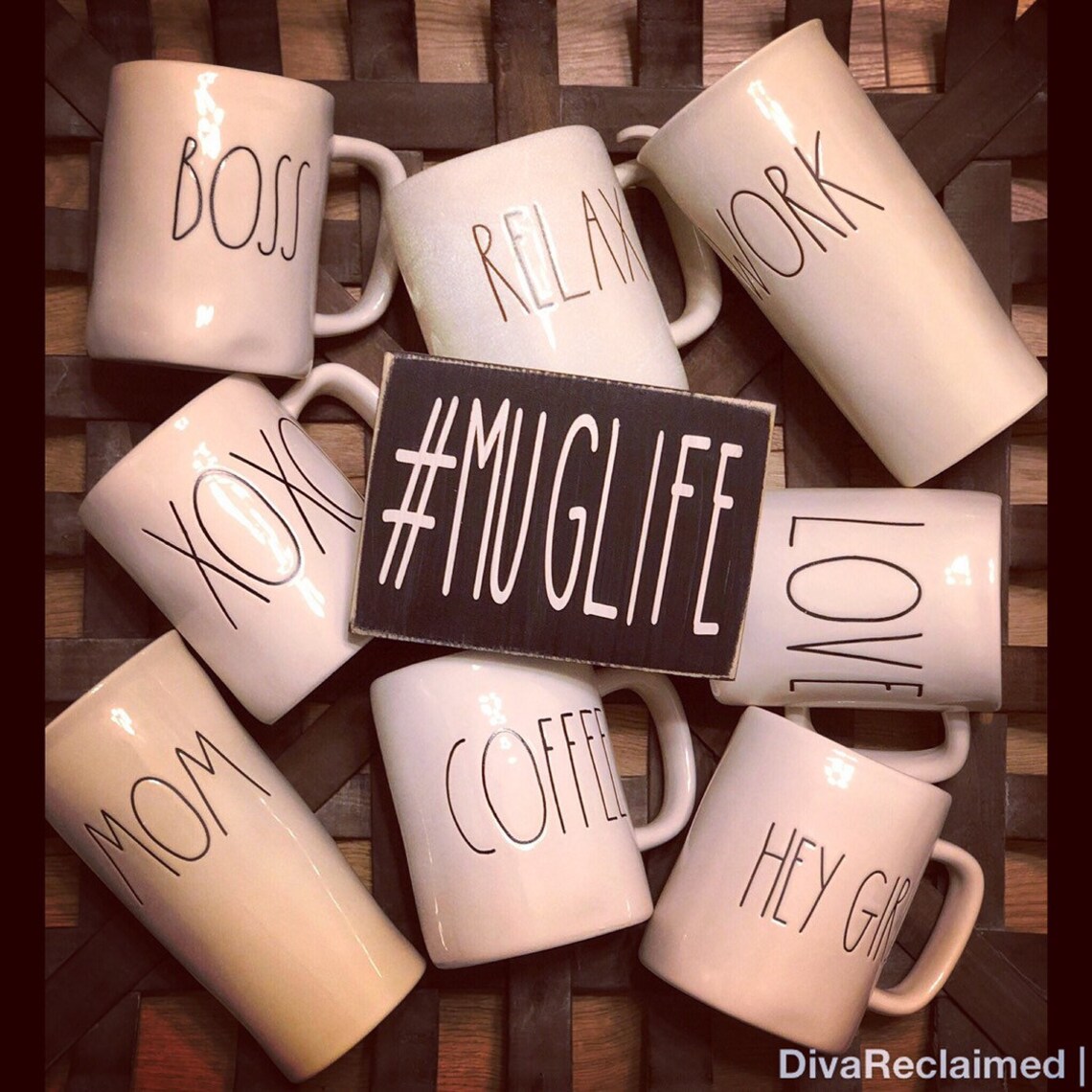 Muglife Hashtag Muglife Mini Wood Sign Rae Dunn Mugs Mug Etsy