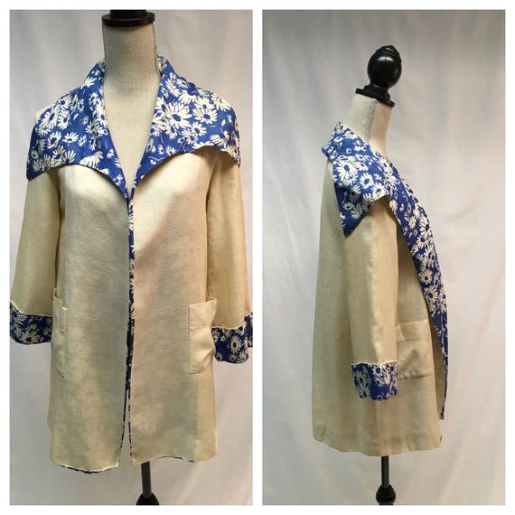 1930's Antique Linen Beach Coat