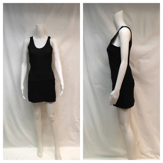 1920's Classic Antique Black Wool Swim Suit