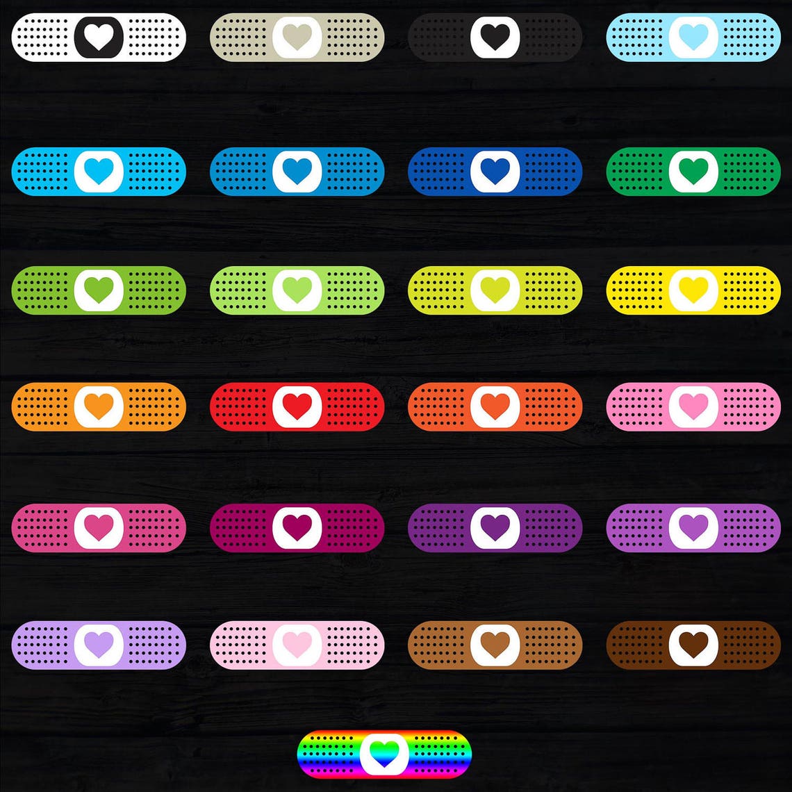 Rainbow Bandages Clipart Pack - Band-aid Clip Art - Bandaid Favor Tags ...