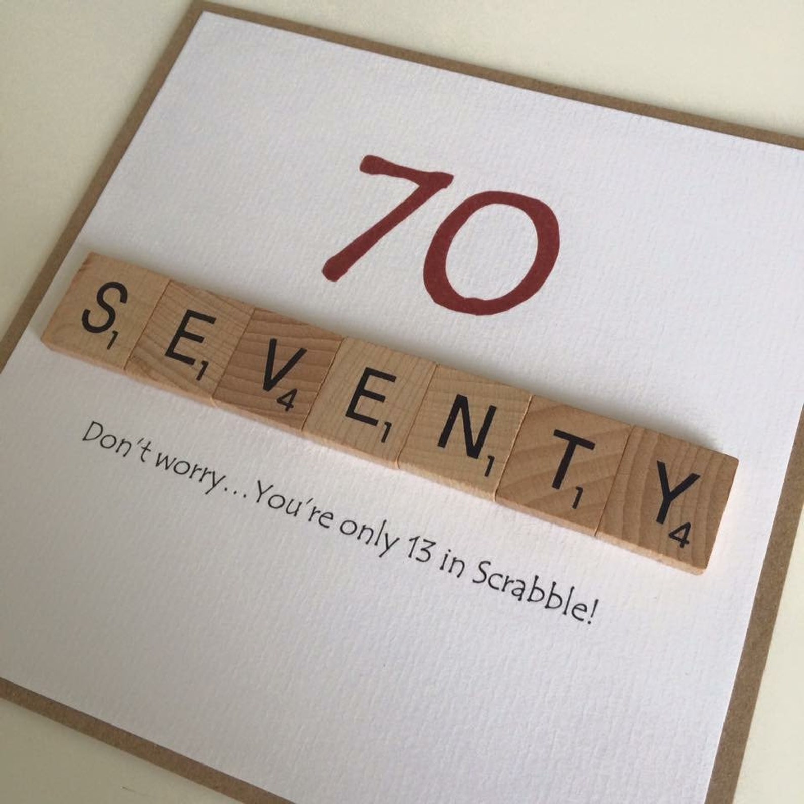 Handmade Scrabble Letter Age Birthday Card General Blank Etsy