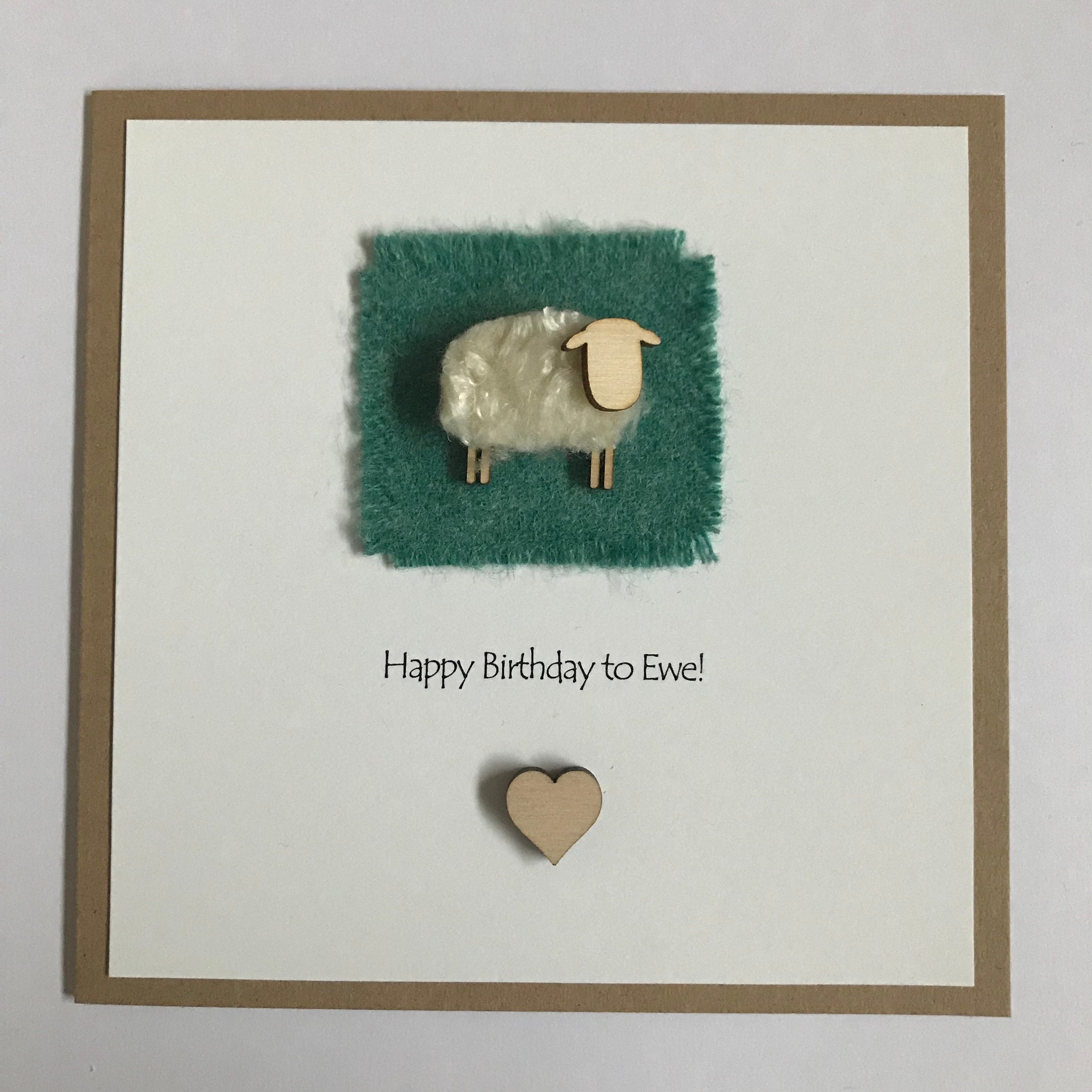 Handmade Sheep Happy Birthday To Ewe Card General Blank Etsy