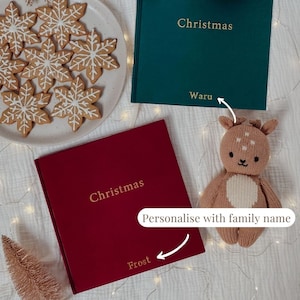 パーソナライズされたクリスマス メモリー ブック | 50 年間の家族の思い出 | ベビー ジャーナル クリスマス フォト アルバム | クリスマスの伝統