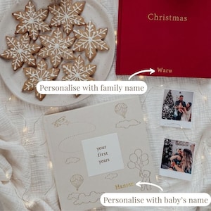Personalisiertes Babys erstes Weihnachtsfest | Babybuch-Paket – Weihnachts-Erinnerungsbuch | Weihnachtstradition | Weihnachtsfotoalbum 2022