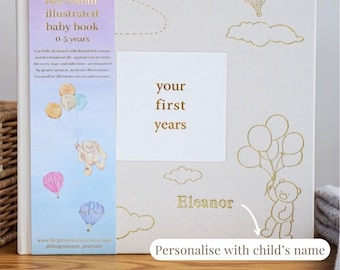 Libro de registro de bebé con nombre personalizado, Regalo de baby shower, Regalo de recién nacido, Regalo de embarazo, Libro de recuerdos de bebé, Regalo para mamá primeriza, Regalo para padres primerizos