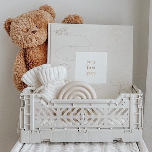Babybuch | Deine ersten Jahre | Rekordbuch | Baby-Dusche-Geschenk | Unisex geschlechtsneutrales Babytagebuch | Mädchen-Jungen-Andenken | Baby-Erinnerungsbuch