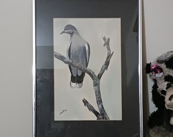 Framed BIRD ART PIECE, Signed