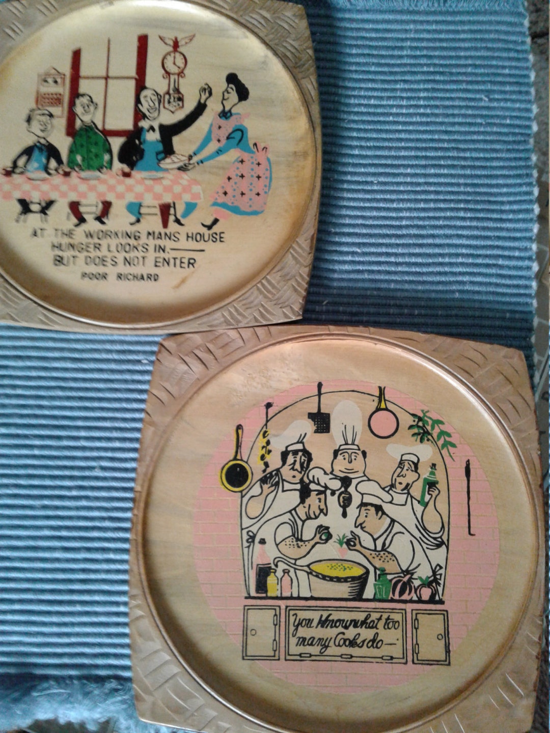 KITSCHY FUNNY Wooden Plate Holders / Wall Art / TRIVETS Etsy