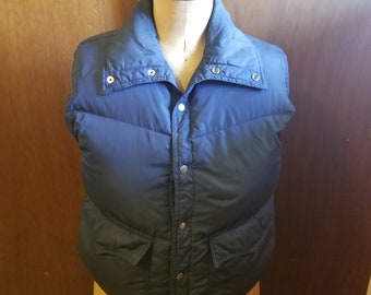 80s JcPenney Ski Apparel Men's L Navy PUFFY SKI VEST, Vintage Men's Clothing, Vintage Winter Clothing, Vintage Jacket, Down Feather Ski Vest