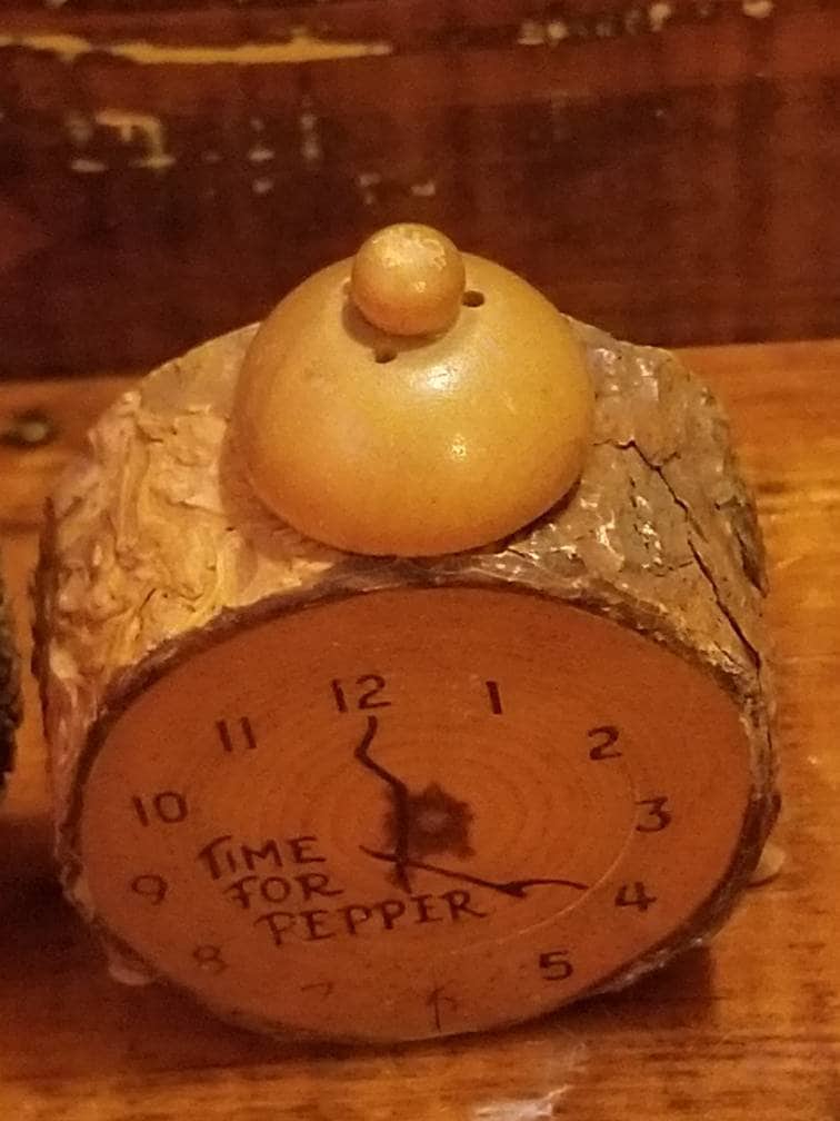 Vintage Wooden Log Slice Alarm Clock Time SALT & PEPPER Etsy