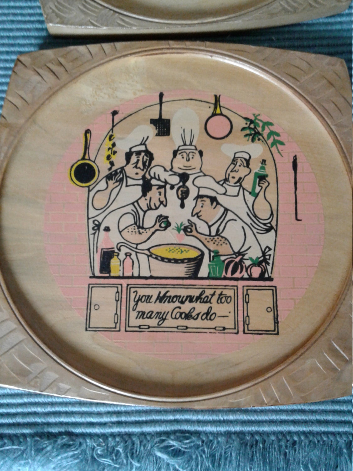 KITSCHY FUNNY Wooden Plate Holders / Wall Art / TRIVETS Etsy