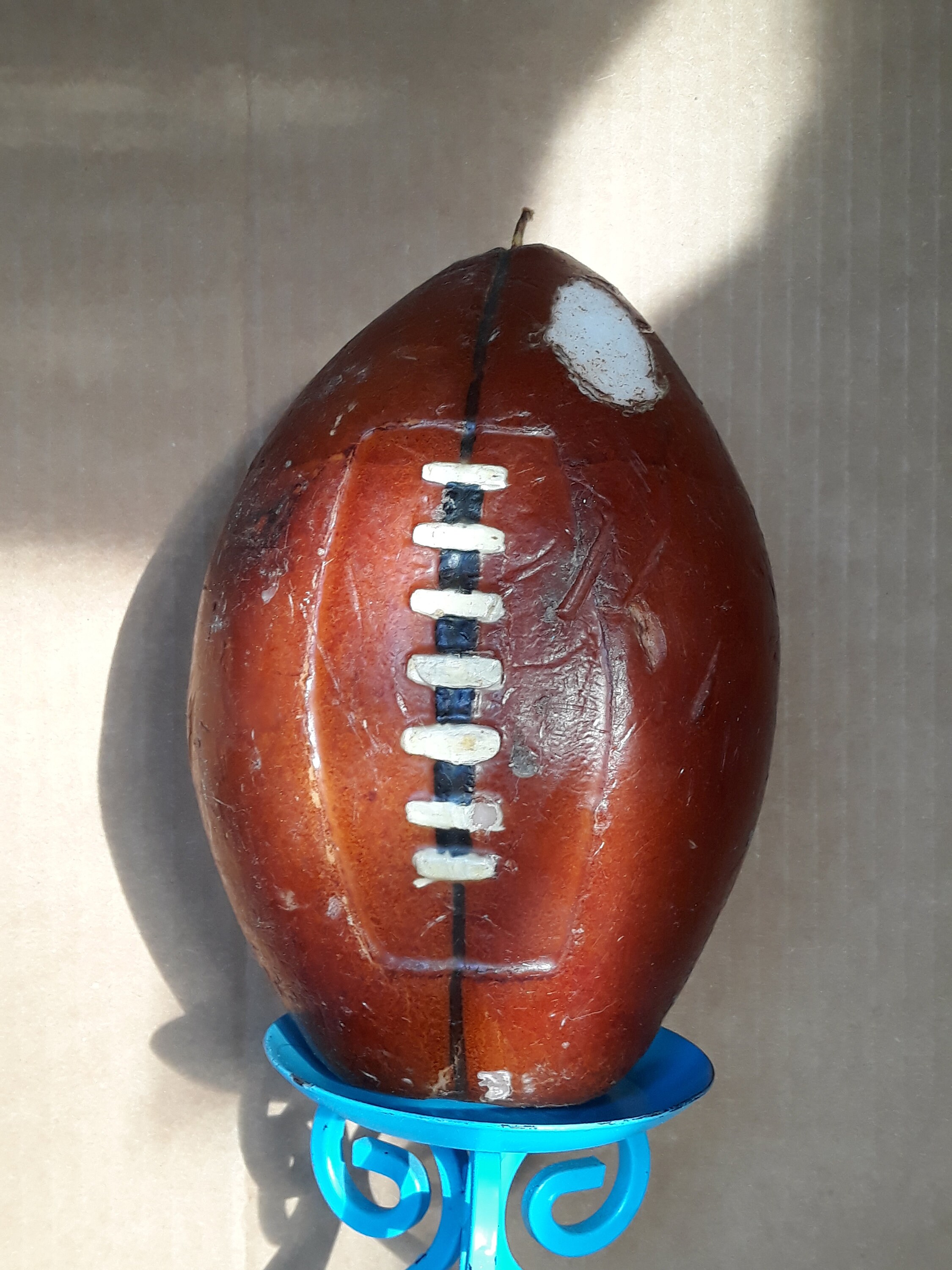 Fun FOOTBALL SHAPED CANDLE Novelty Candle R.A. Marshall Etsy