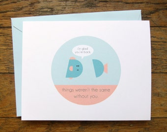 Tarjeta de amistad / DESCARGA INSTANTE DIY / Imprimible / Tarjeta de bienvenida / Tarjeta de felicitación / Tarjeta divertida / Tarjeta de pescado / Waterville / PDF digital