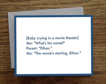 Greeting Card | INSTANT DOWNLOAD DIY | Funny | Humor | Movies | Movie | Cinema | Baby | Babies | Comedy | Text | Printable | Digital pdf