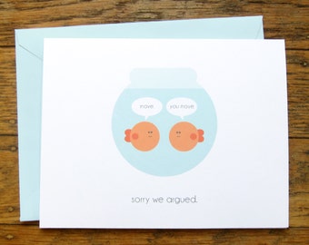Sorry Card | INSTANT DOWNLOAD DIY | Printable | Friendship Card | Greeting Card | Funny Card | Fish Card | Apology Card | Digital pdf