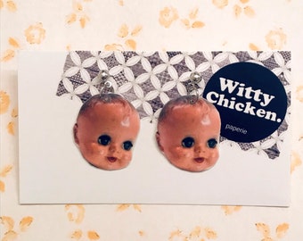 barbie doll head earrings