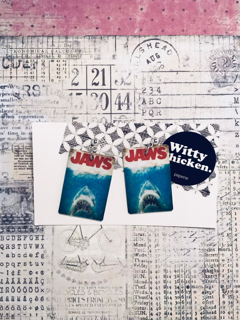 Animal Earrings Gift Idea Paper Jewelry Funny Earrings Jaws Movie Poster Earrings Shark Earrings Shark Week Earrings Jewelry Valresa Com Animal Earrings Gift Idea Paper Jewelry Funny Earrings Jaws Movie Poster Earrings Shark Earrings Shark Week Earrings Jewelry Valresa Com