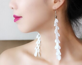 Lace Earrings, Statement Earrings, Long Earrings, Girlfriend Gift, Bridemaid Gift, White Earrings, Summer Earrings, Chandelier Earrings