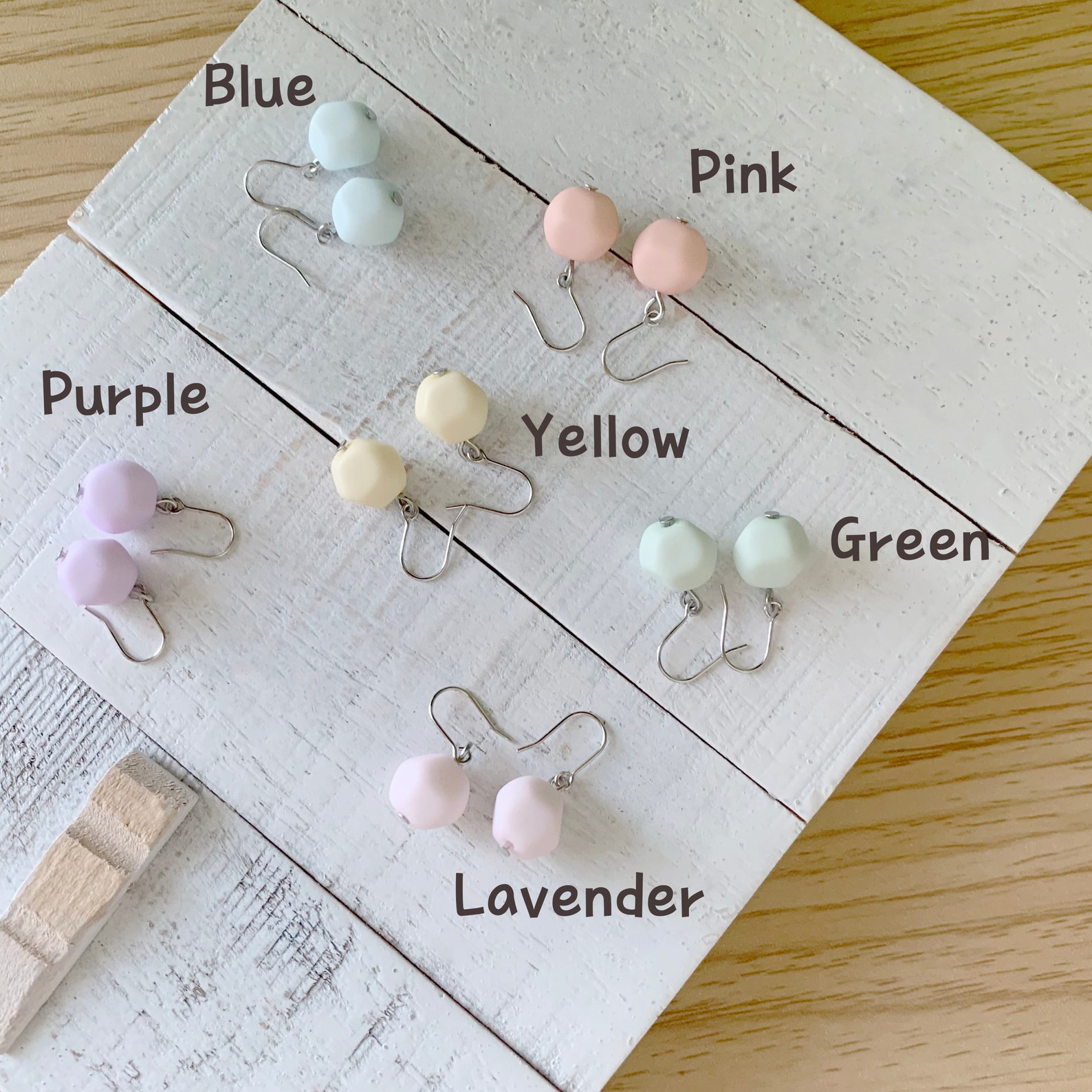 Cute Small Tiny Pastel Color Earrings Mini Kawaii Simple | Etsy