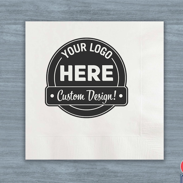 Custom Logo Napkins Etsy