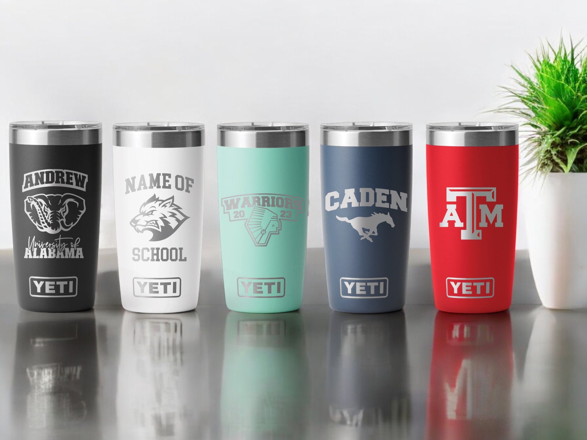 Yeti Personalized 20oz College, University or High School Team Laser Engraved Tumbler Gift