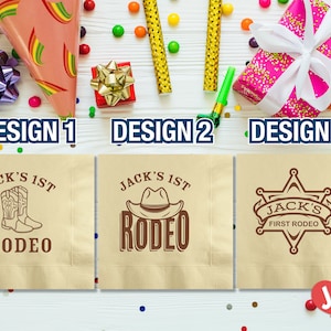 Custom Birthday Napkins First Rodeo
