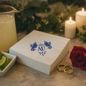 Personalized Mexican Love Birds Wedding Napkins: Fiesta Theme image 4