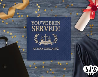 You've Been Served Law School Personalized Graduation Napkins