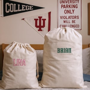 Custom Name Camp Bag / Back to School Bag for Students & Kids - Personalized Laundry Bag with FREE Monogram