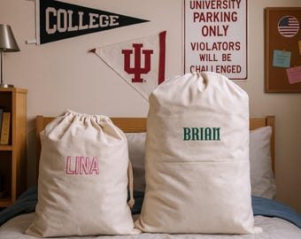 Personalized Laundry Bag – Custom Name Embroidered Camp Sack