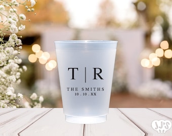 Personalized Frosted Cups for Weddings | Durable Flex Drinkware for Minimalist and Elegant Celebrations