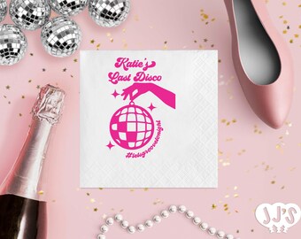 Last Disco Personalized Bachelorette Cocktail Napkins Custom Printed