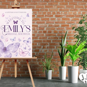 A Lifetime of Butterflies Bridal Shower Welcome Sign