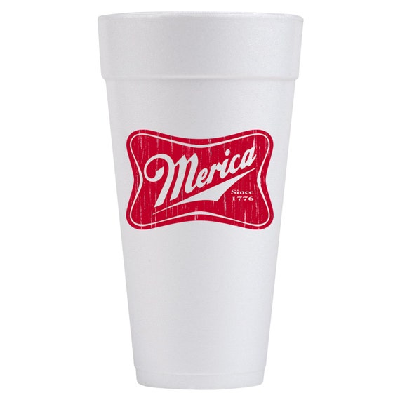 Merica Miller 4th of July Patriotic Personalized Foam Cups 