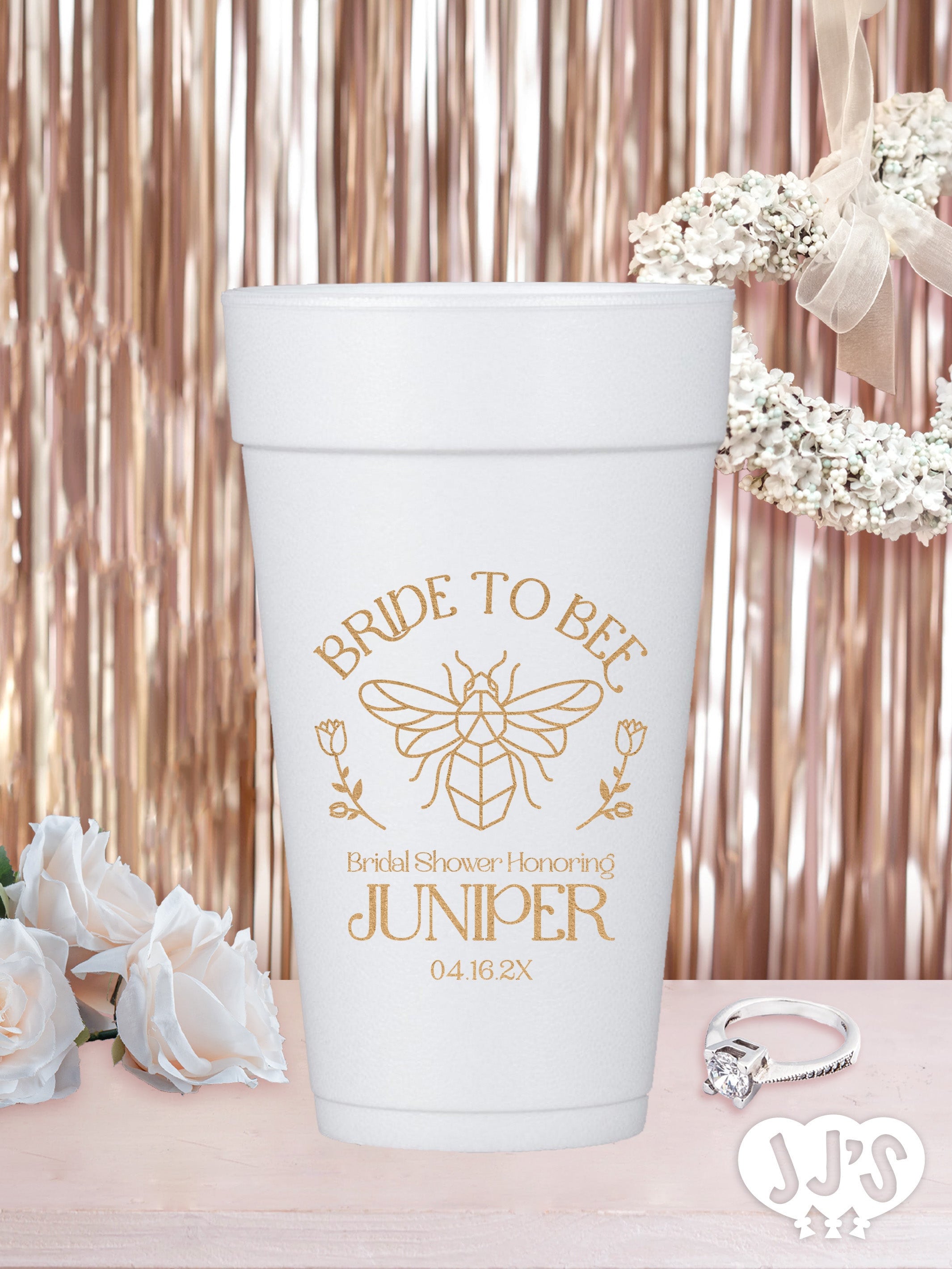 Bride to Bee Personalized Bridal Shower Foam Cups - Etsy