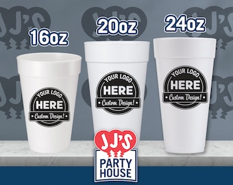 Personalized Styrofoam Cups for Weddings, Birthday Parties, Corporate Events, BBQs, House Warming Gifts and Graduation Foam Cups.