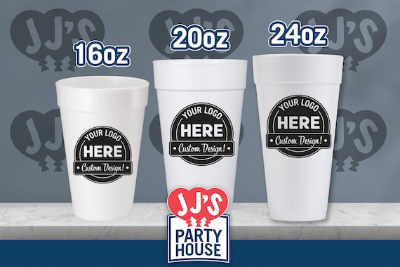 Personalized Styrofoam Cups for Weddings Birthday Parties Corporate Events BBQs House Warming Gifts and Graduation Foam Cups