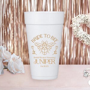 Bride to Bee Personalized Bridal Shower Foam Cups - Etsy