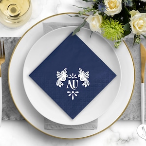 Personalized Mexican Love Birds Wedding Napkins: Fiesta Theme