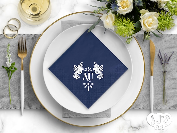 Personalized Mexican Love Birds Wedding Napkins: Fiesta Theme